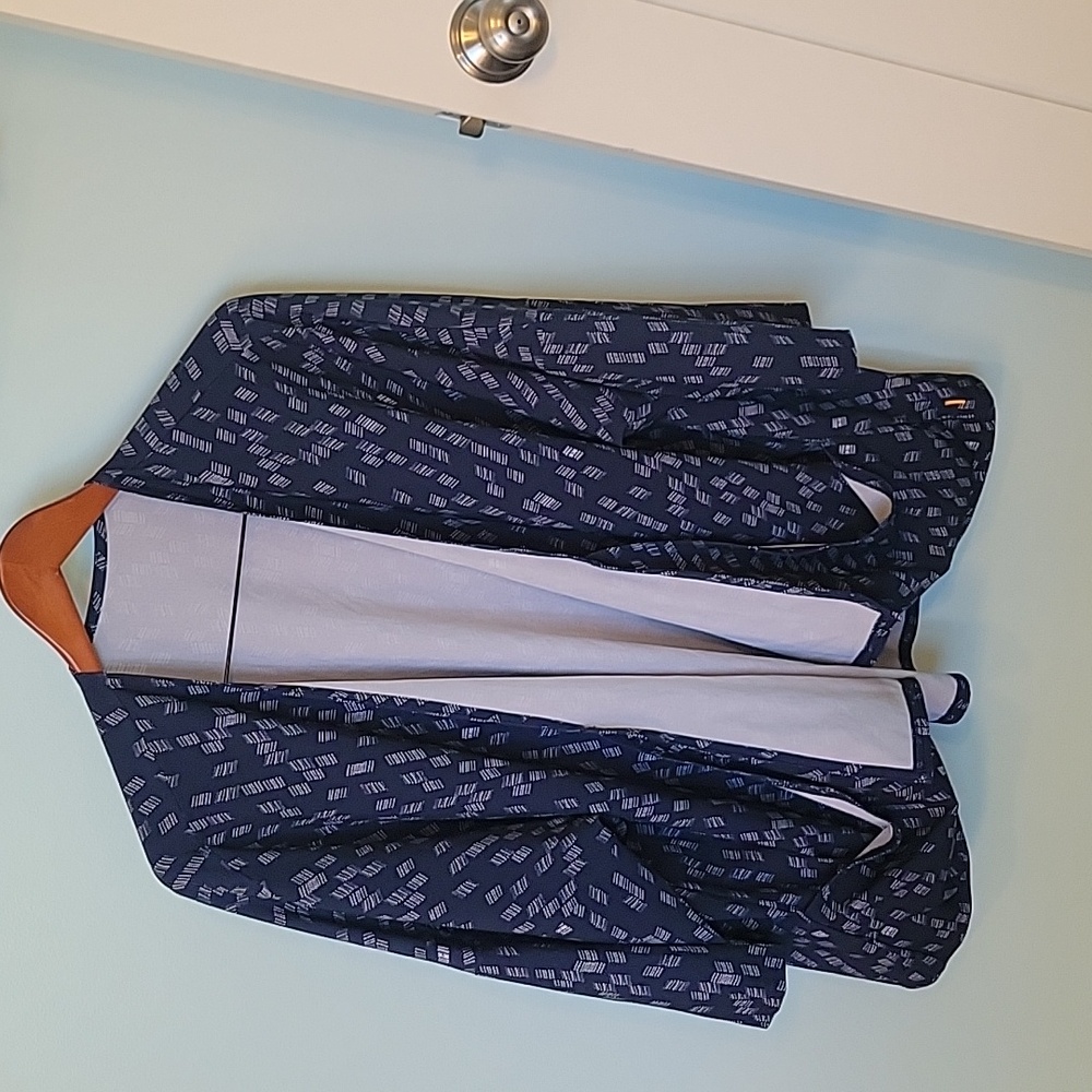 🇺🇸$5 Bundled LUCY Navy Patterned Open-Front Women's Cardigan Top